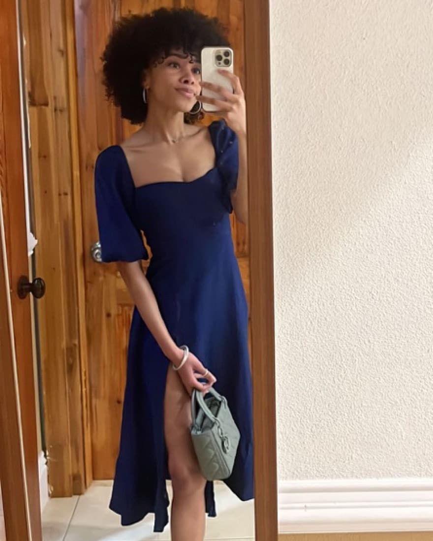 Reformation Belgium Linen Dress - Blue - Image 4