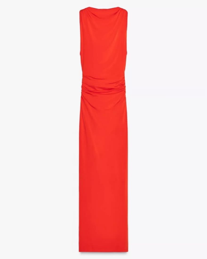 Red Orange Backless Dress - Image 1