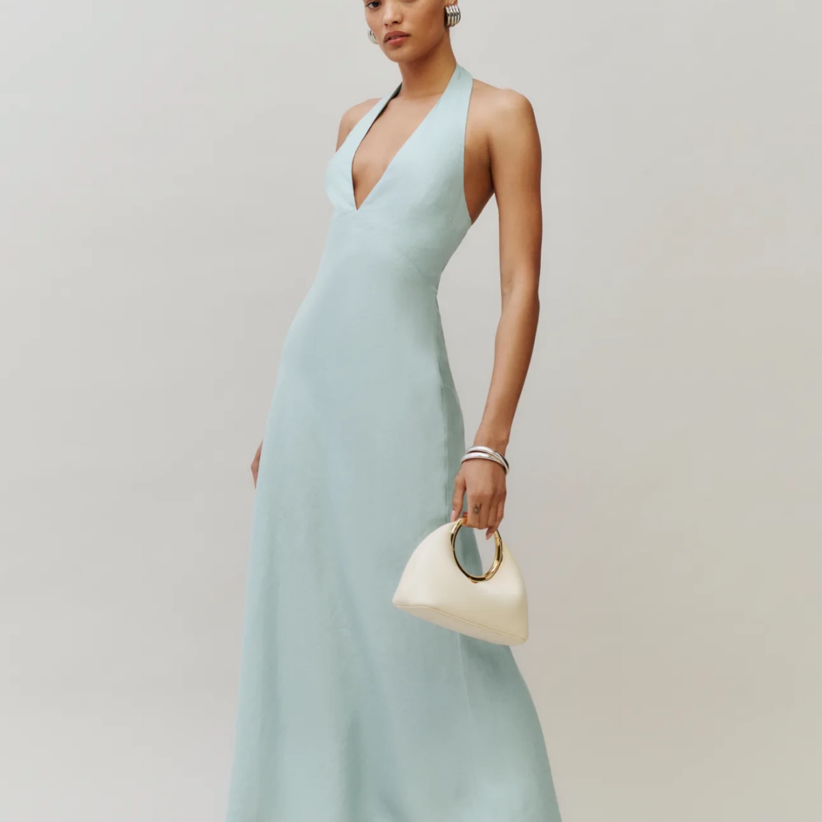 Reformation Linen Halter Maxi Dress - Image 4