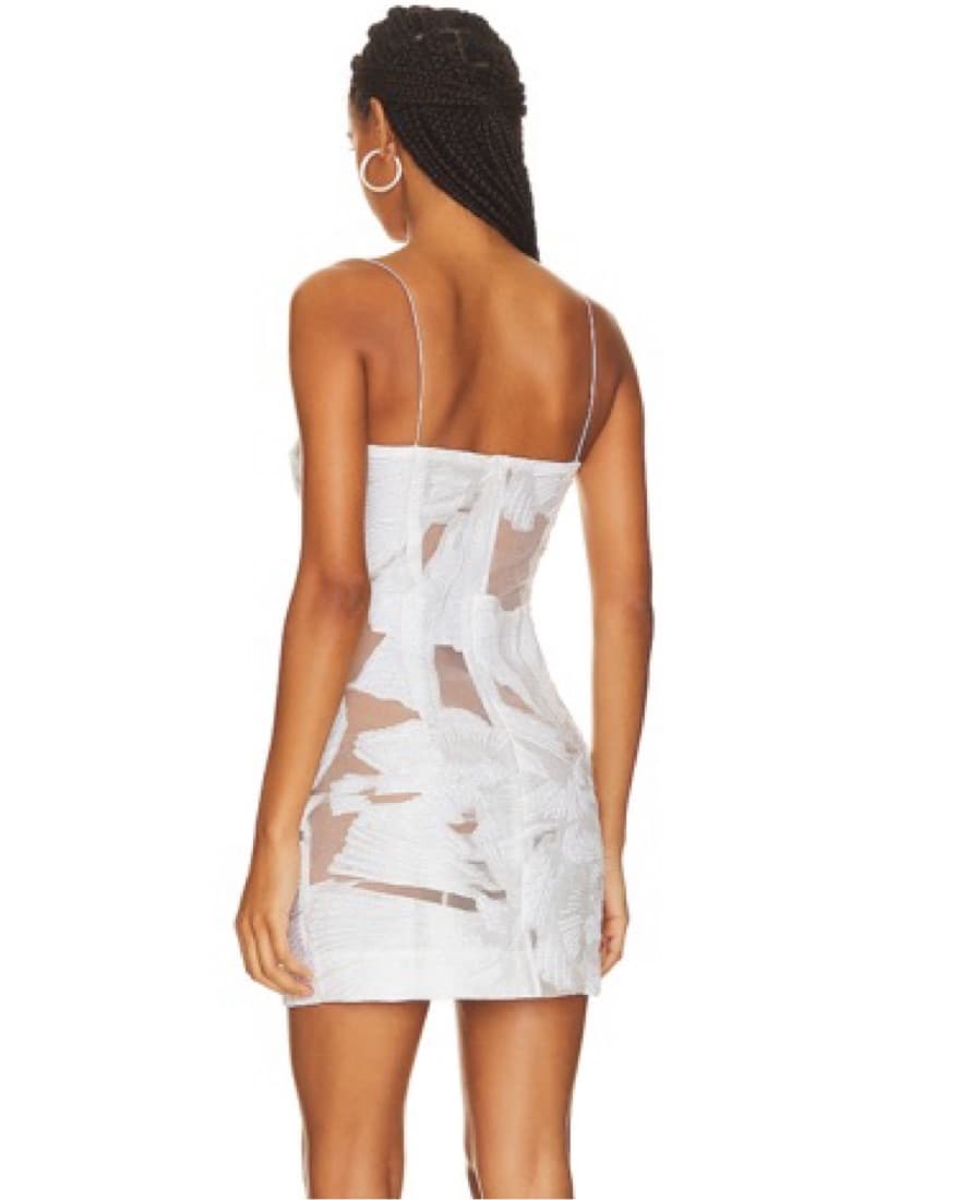 Sky Mini White Dress - Mesh - Image 3