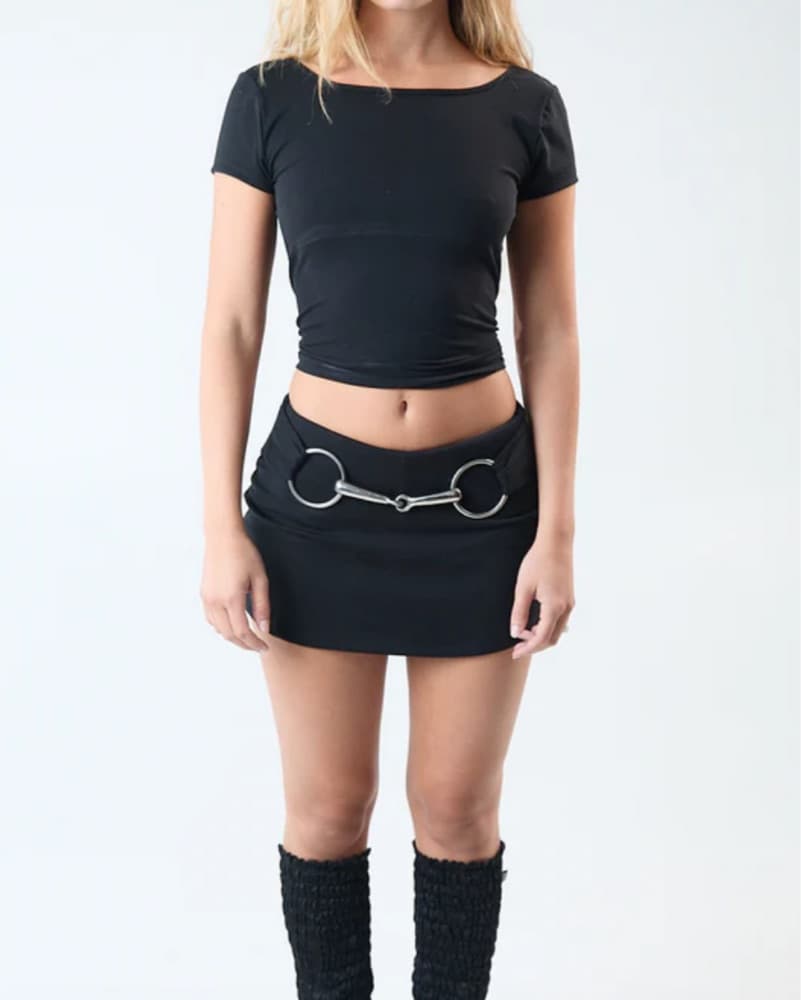 Mershy Horsebit Mini Skirt  - Image 1