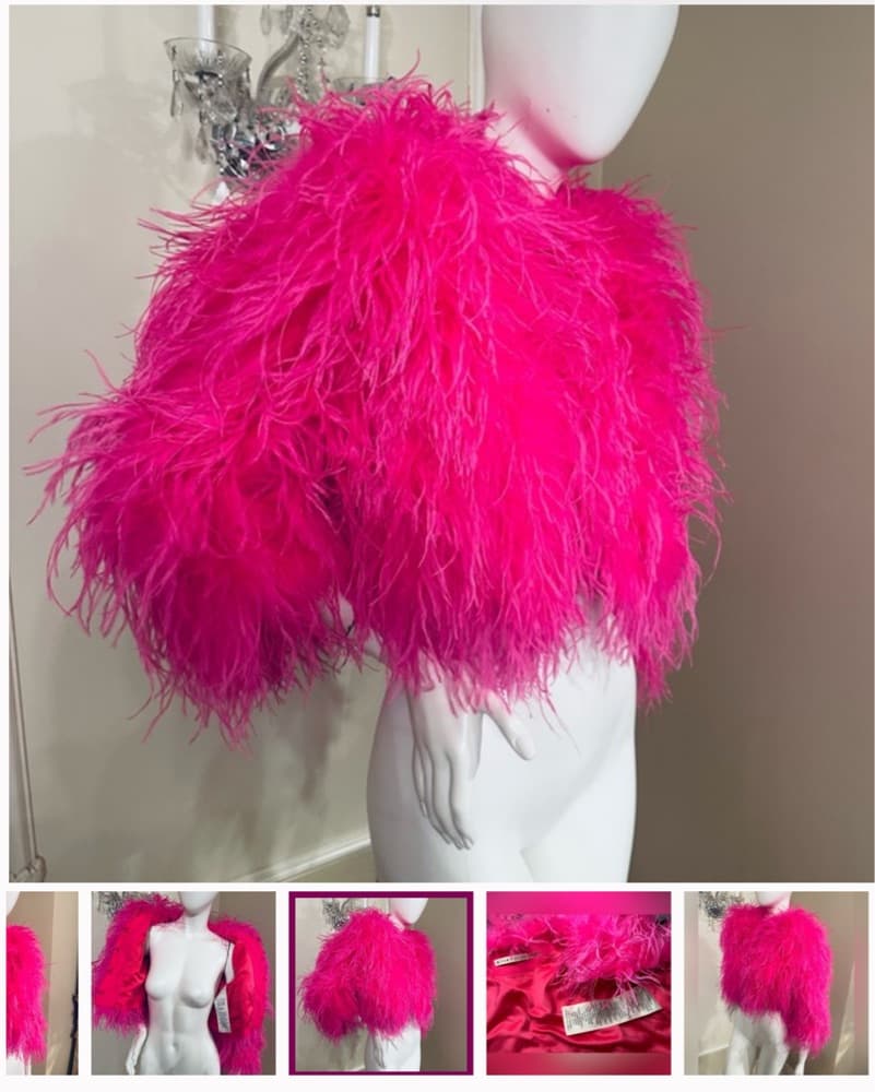 Alice & Olivia Ostrich Feather Jacket - Image 4