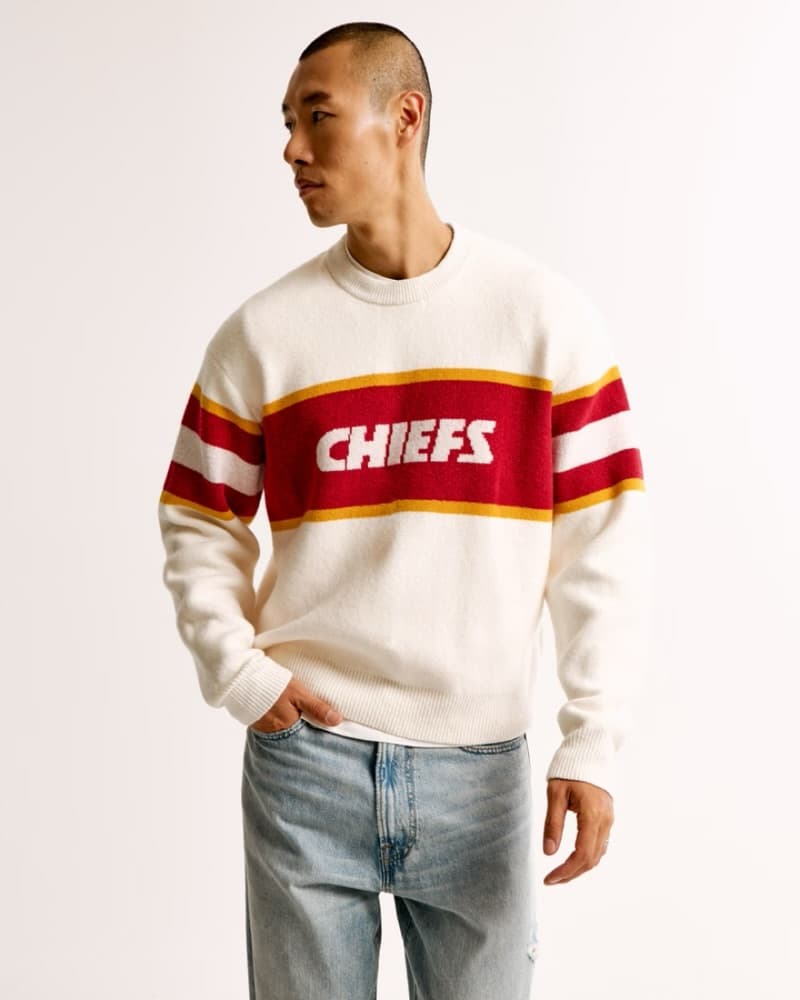 Abrecrombie Chiefs Striped Sweater - Image 3
