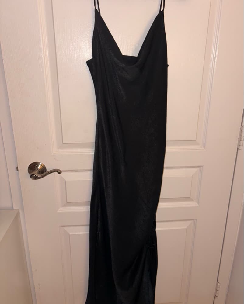 Black Satin Dress - Image 2