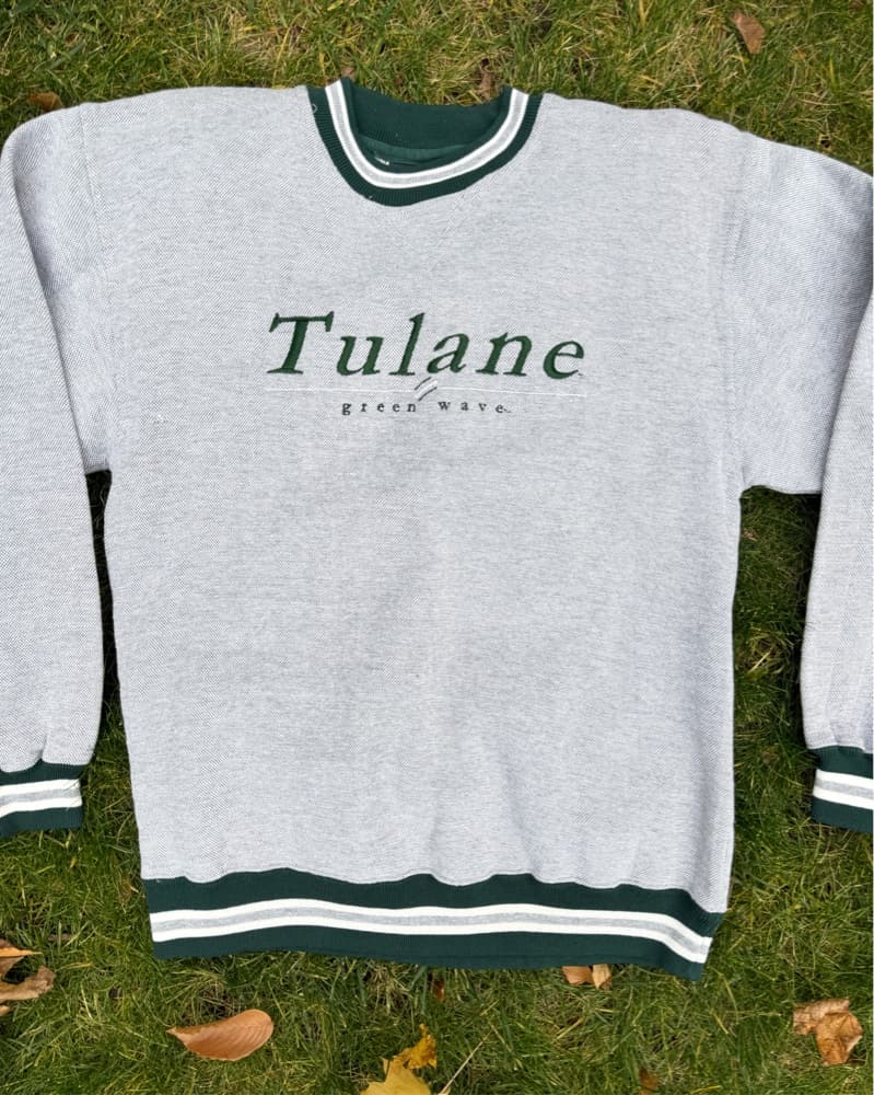 Tulane Vintage Grey Crew - Image 2