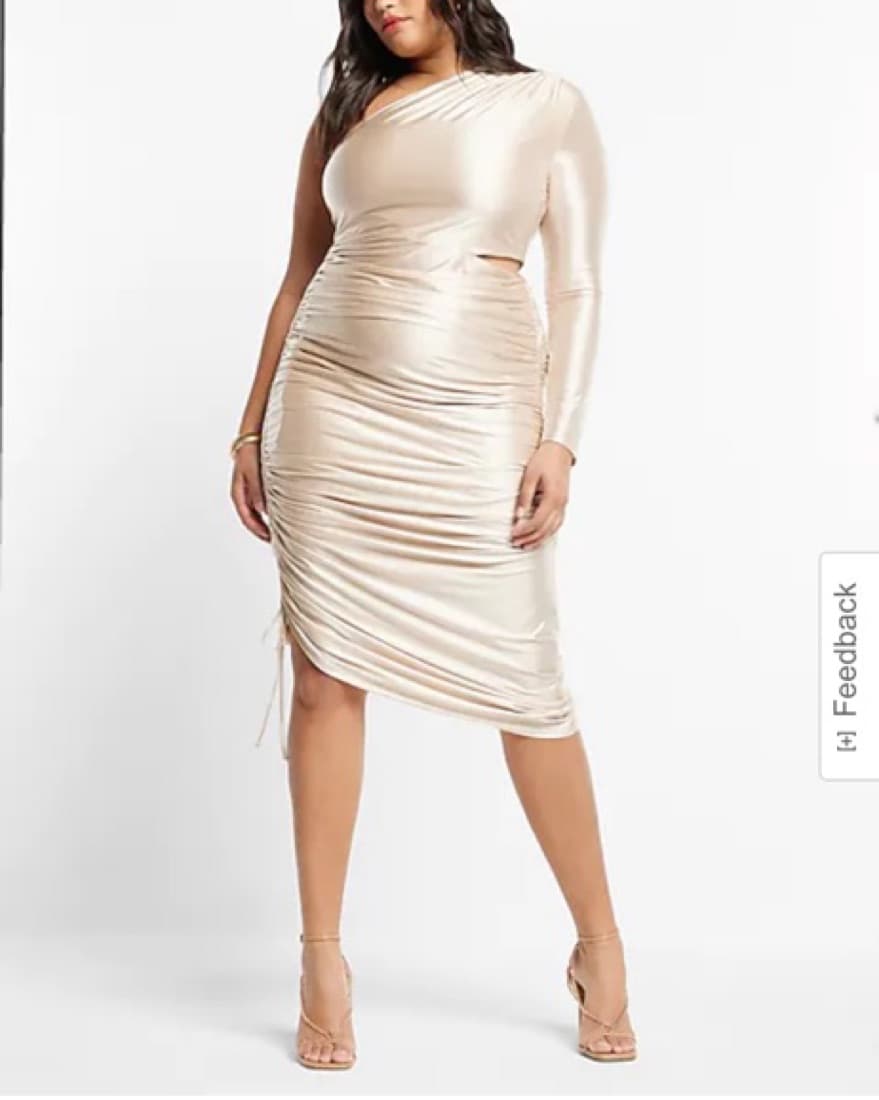 Cream EXPRESS One Shoulder Cutout Dress - Image 5
