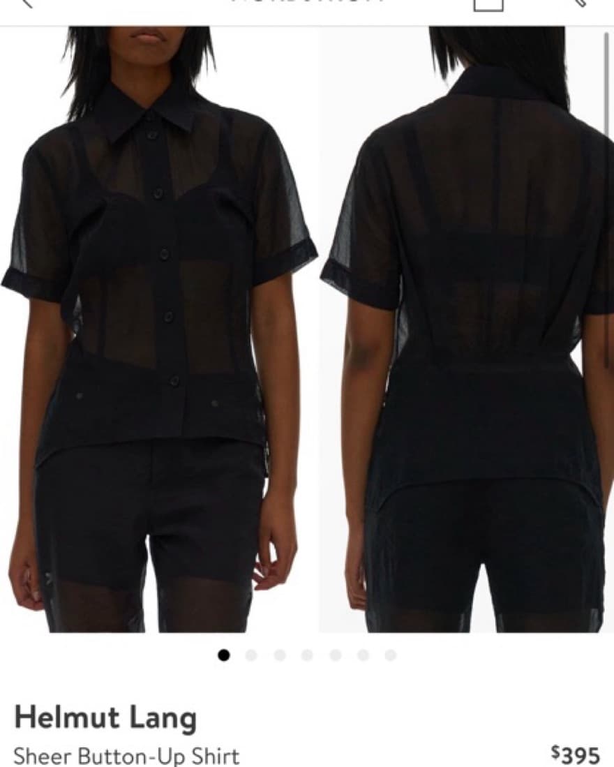 Helmut Lang Sheer Button-up Top - Image 4