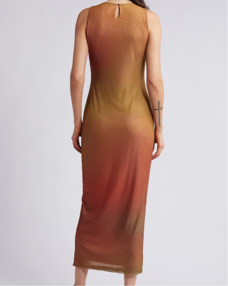 Rare London Sunset Blur Mesh Midi Dress - Image 6