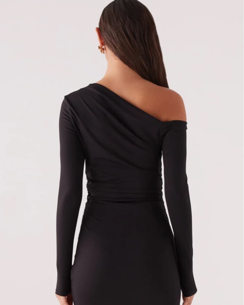  Hailey Off Shoulder Mini Dress - Black - Image 3