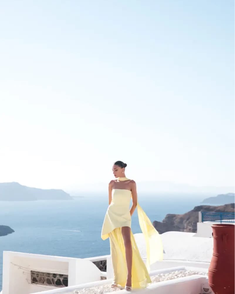 Matterstore Butter Yellow Scarf Dress - Image 3