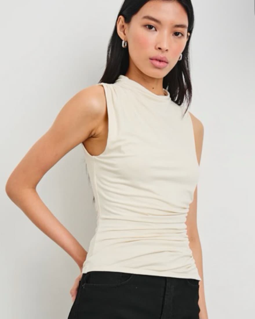 Ruched Ivory Tank - Image 1
