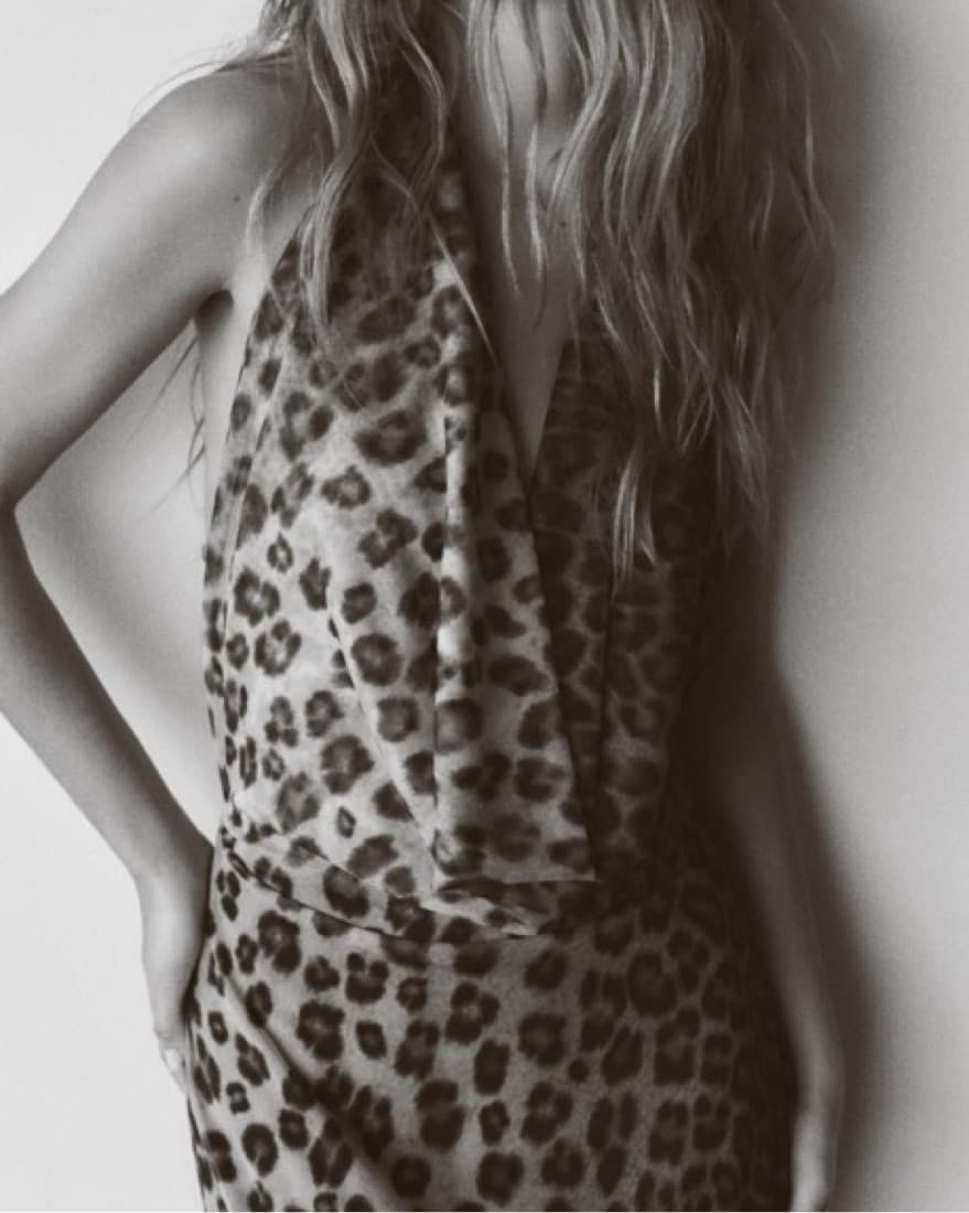 Zara Leopard Halter Mesh Maxi Dress - Image 3