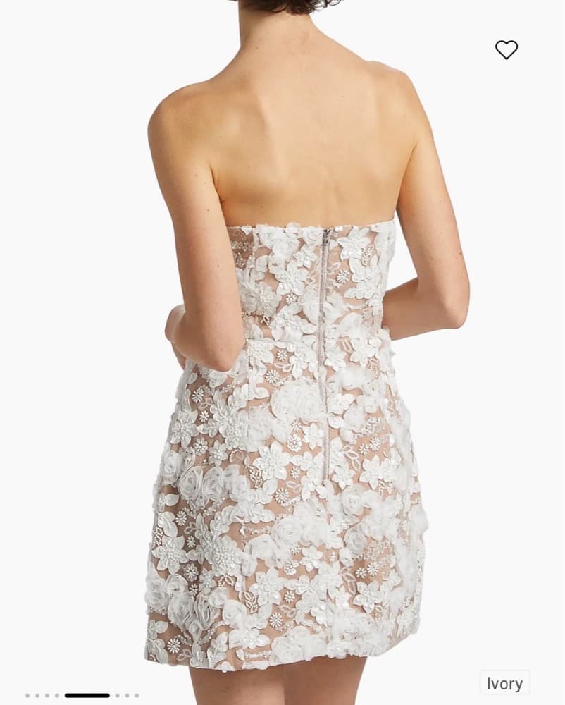 Elegant Floral Lace Strapless Mini Dress - Image 3