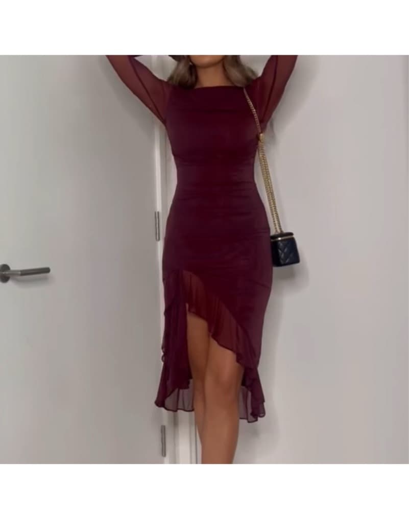 Burgundy Evening Dress - Image 5