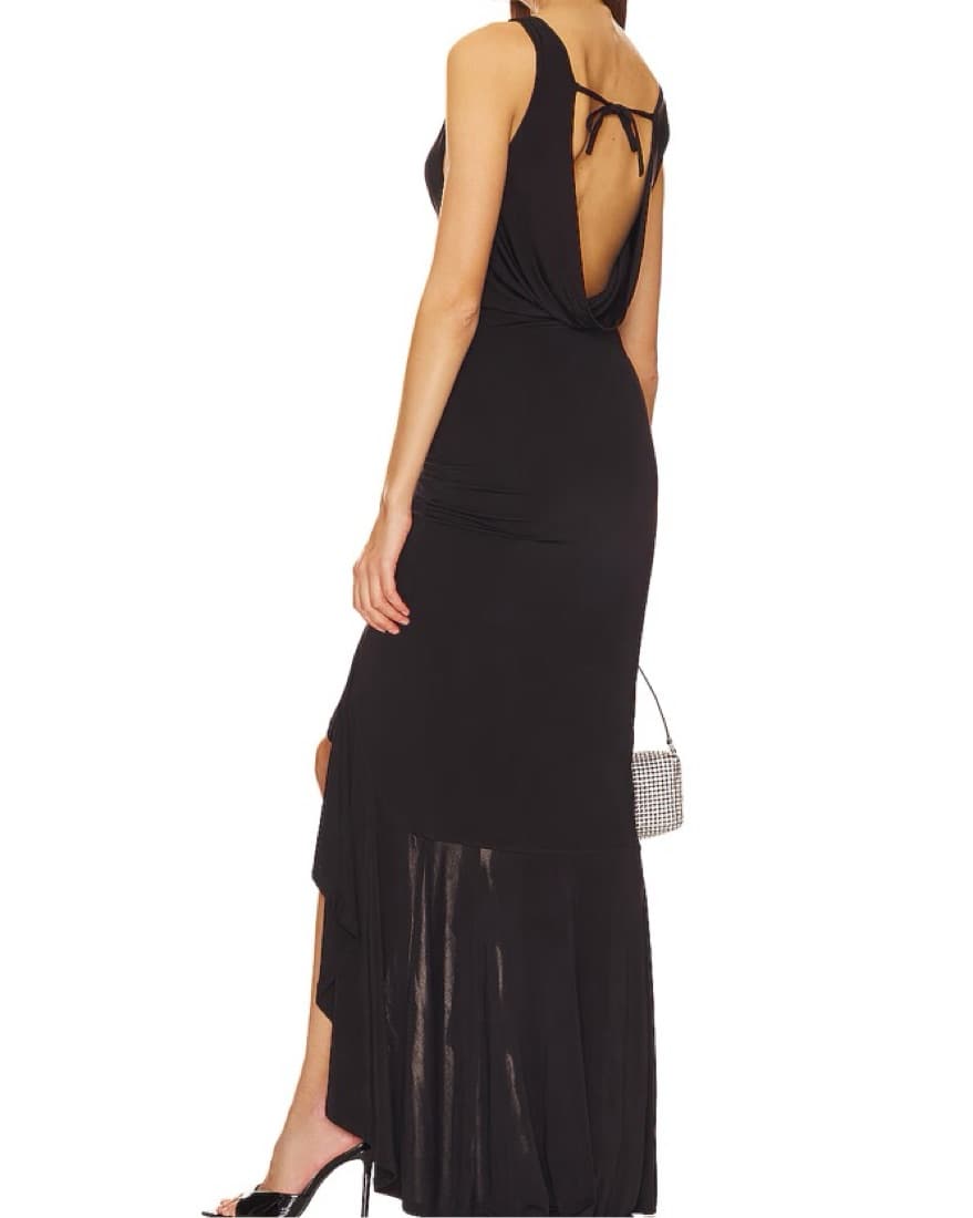 Lovers and Friends Black Cowl Neck Dress - Image 3