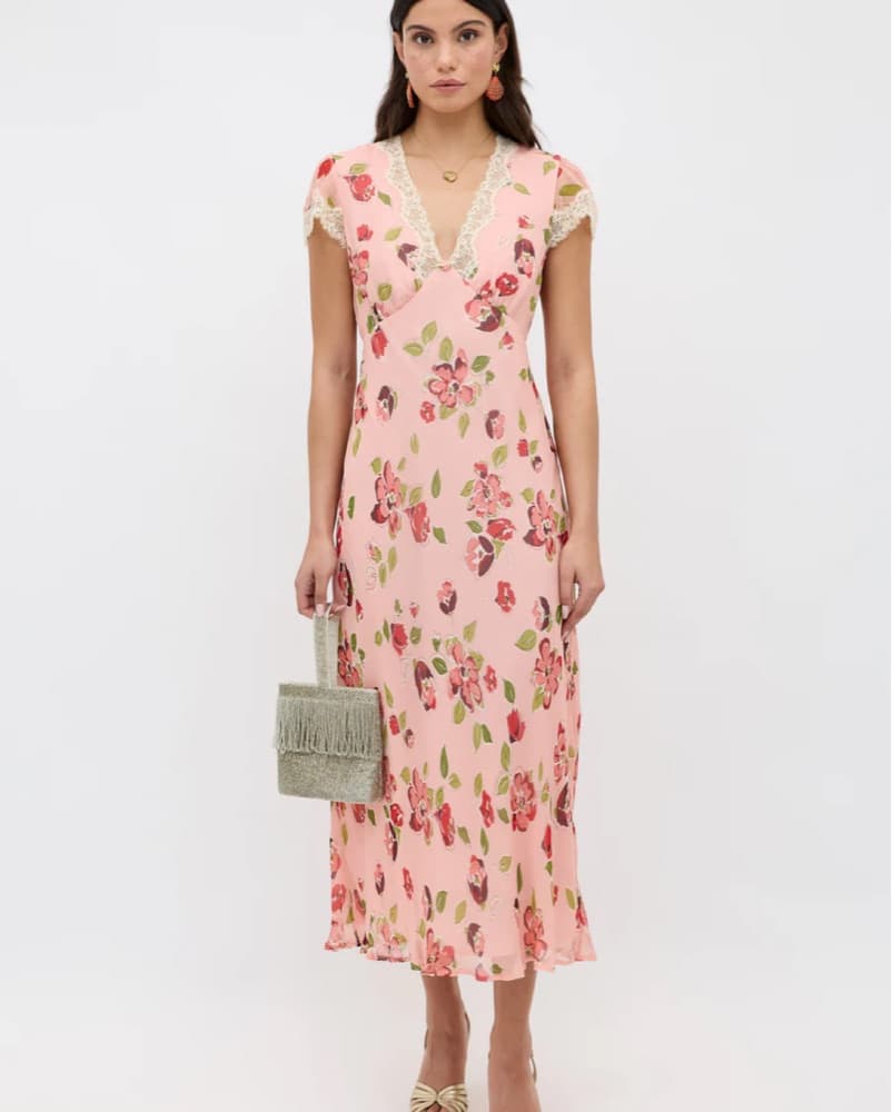 Rixo Clarice Chiffon Midi Dress - Image 1