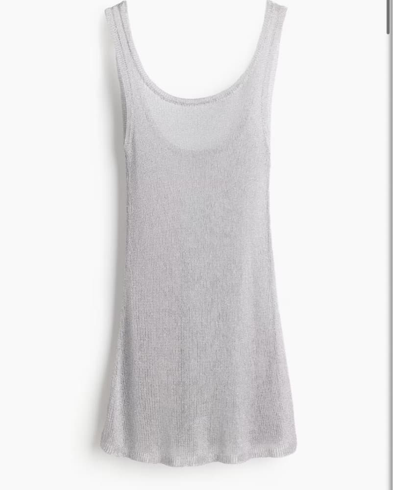 Sheer Silver Mini Dress - Image 2