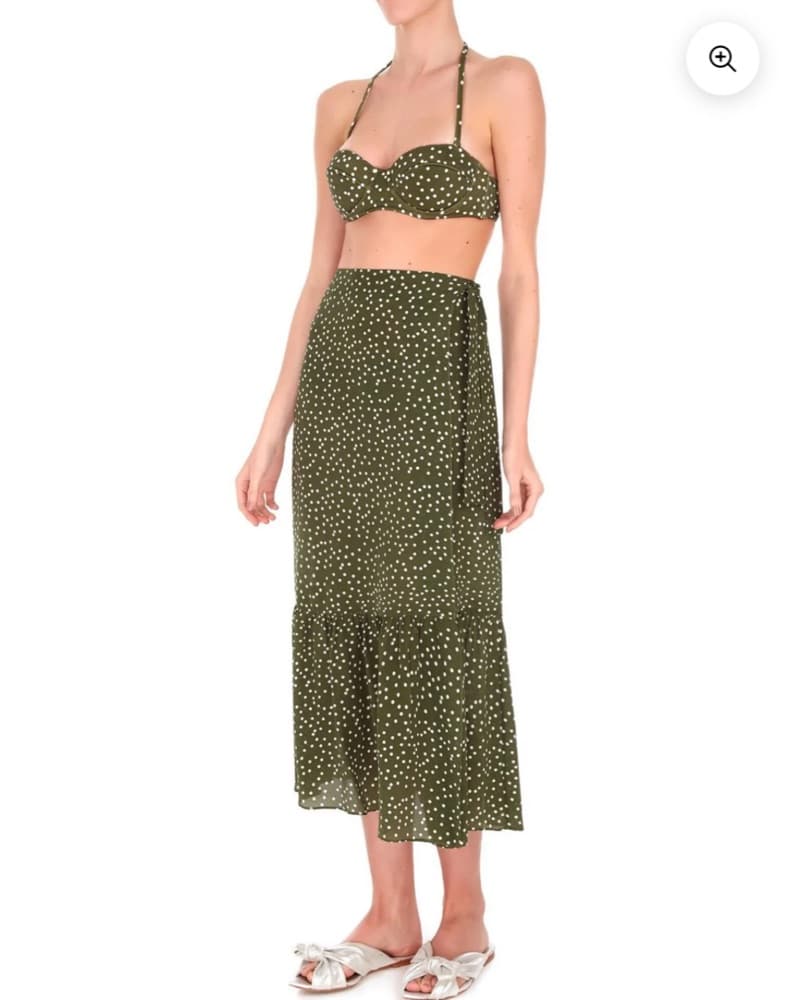 Sheer Silk Polka Dot Skirt + Bikini Top  - Image 1
