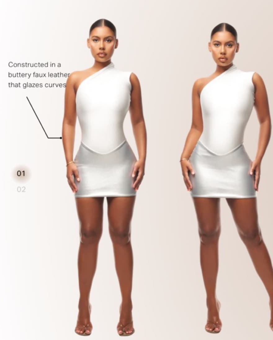 Cou Coo Silver Mini Skirt - Image 2