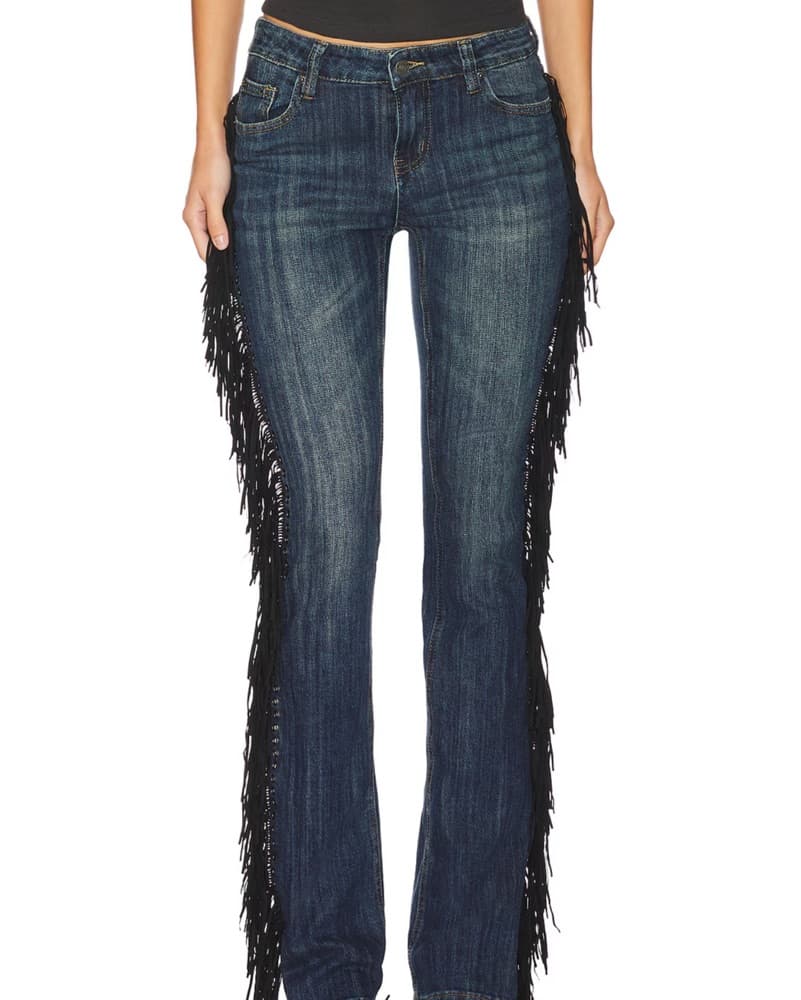 Jaded London Fringe Cooper Jeans in Dark - Image 5