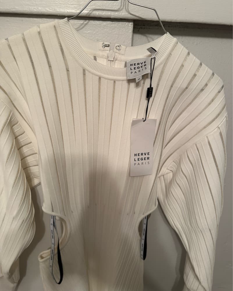 Elegant Pleated Herve Leger Dress - Image 3