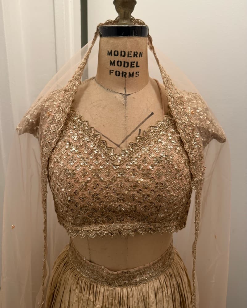 Opulent Gold Sequin Lehenga - Image 2