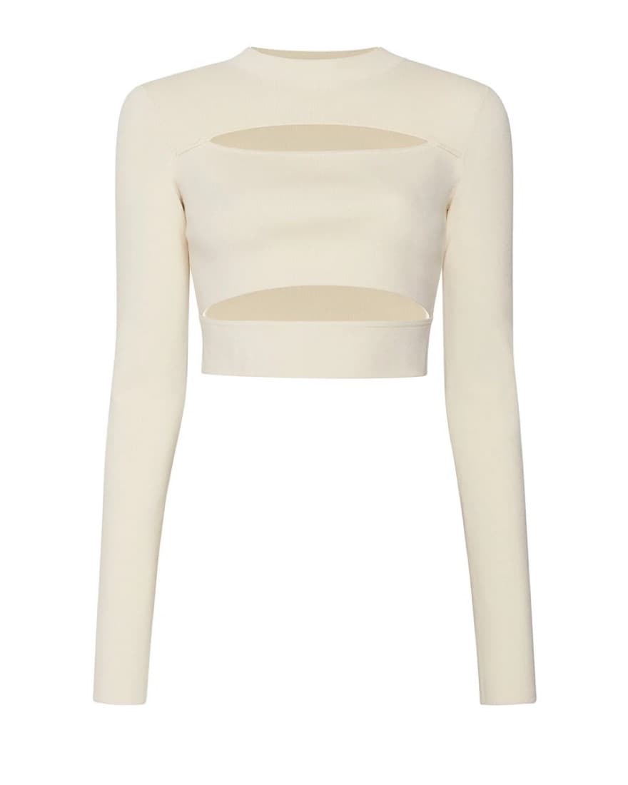 LAPOINTE Knit Cut Out Long Sleeve Top - Image 2