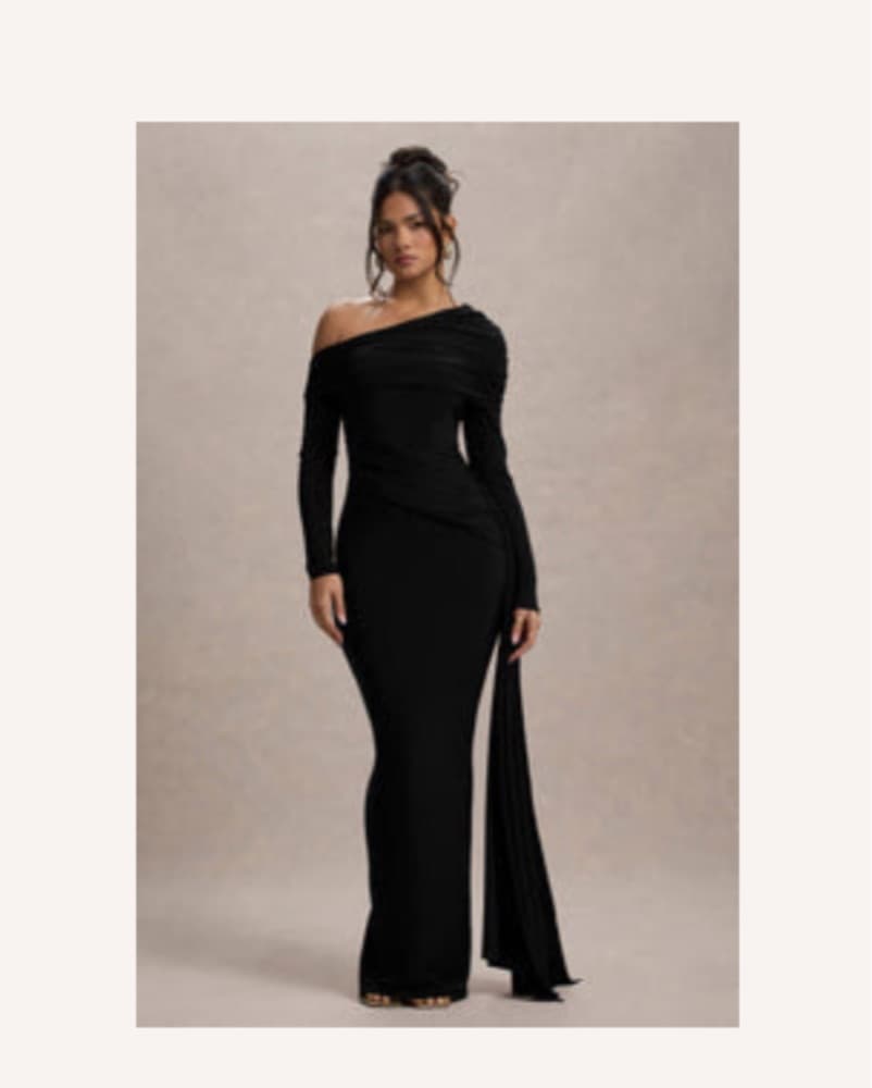 Black Off The Shoulder Dress - Image 1