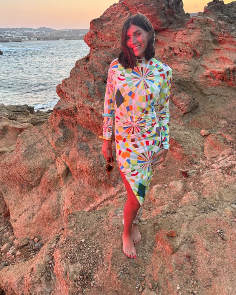 Seidres Multicolor Long Sleeve Dress - Image 2