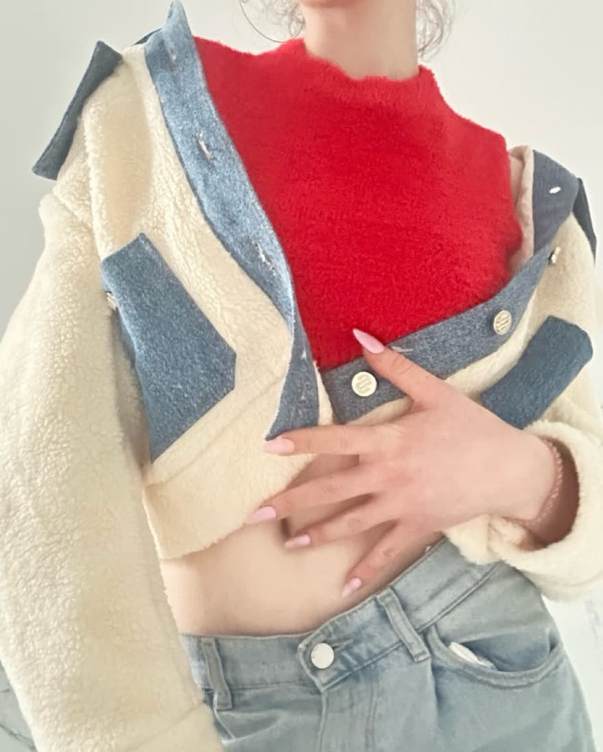Maje Fur Denim Jacket - Image 2