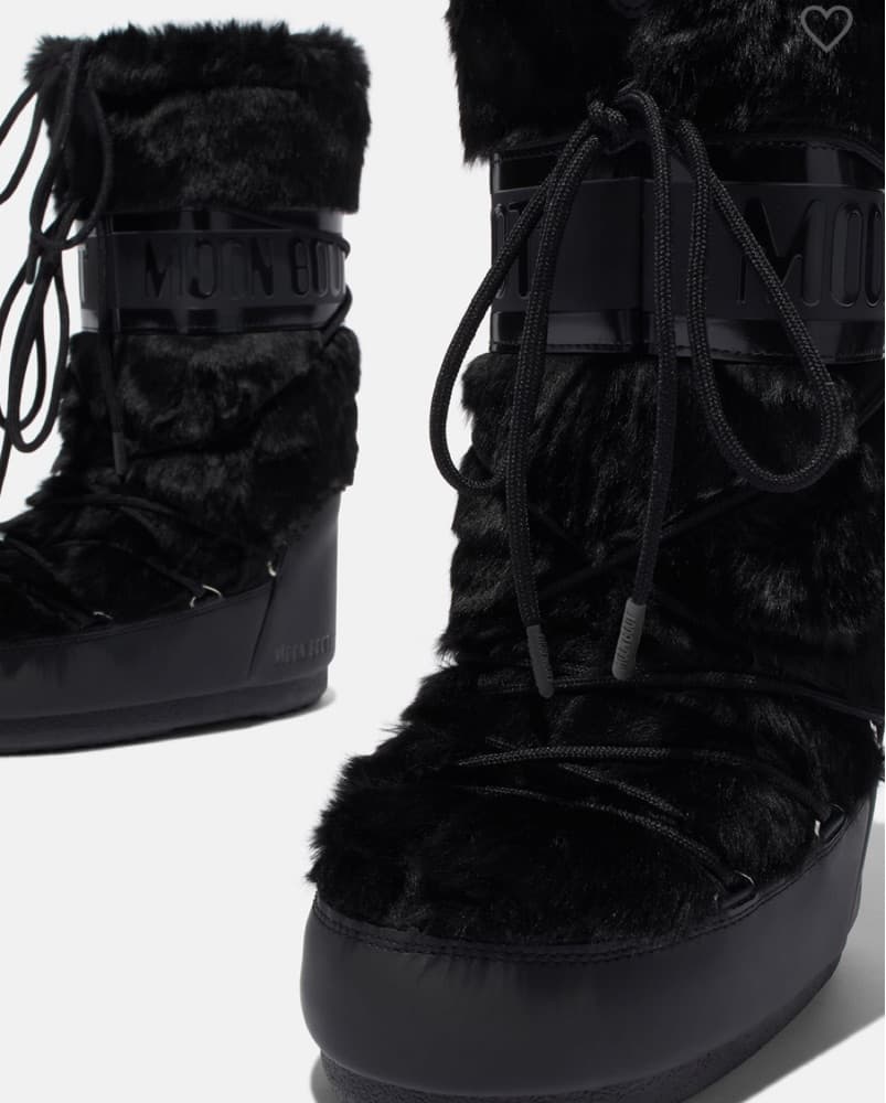 Moon Boots Black Faux Fur Icon Tall Boot - Image 3