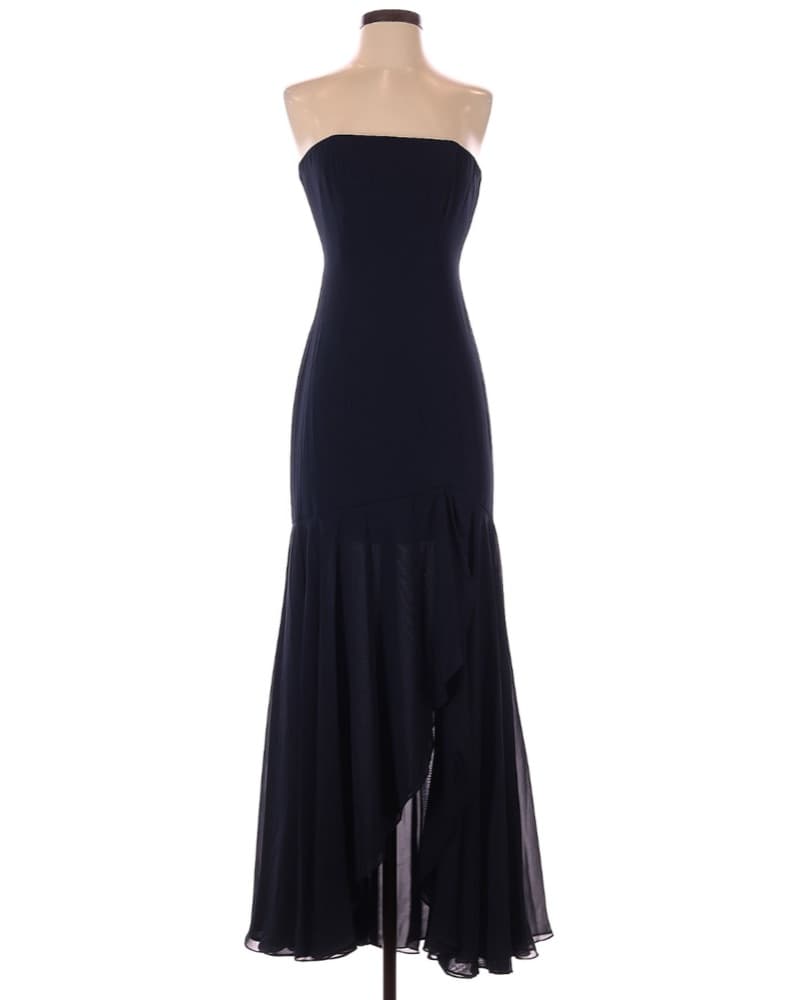 Navy Blue Strapless Dress - Image 1