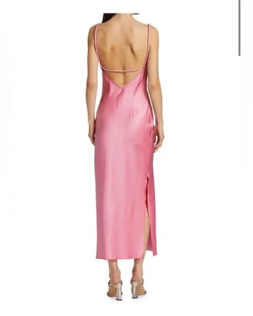 Pink Satin Midi Dress - Image 2