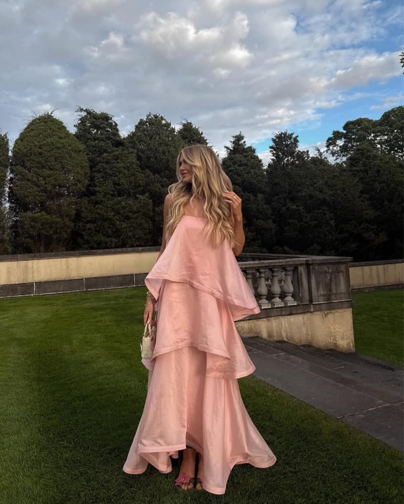 Elliatt Tiered Pink Gown - Image 1