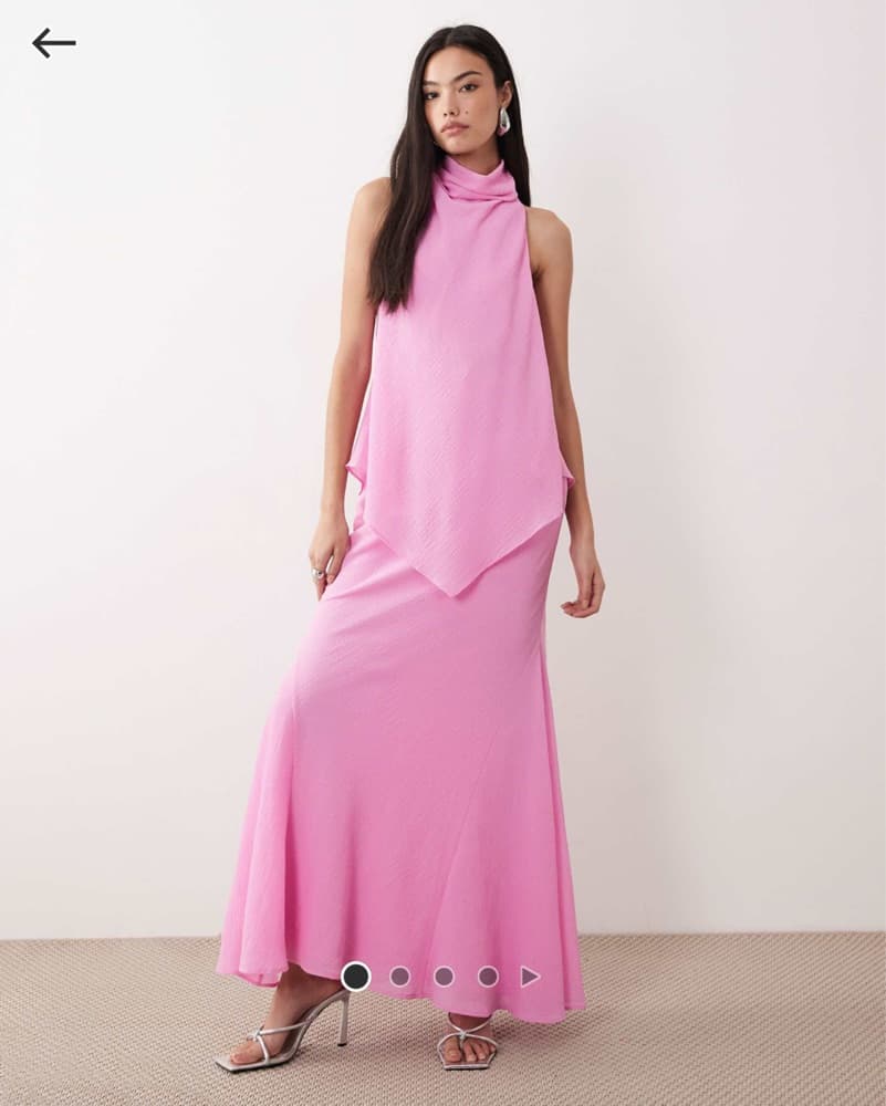 Asos Design Chiffon High Neck Dress - Image 1