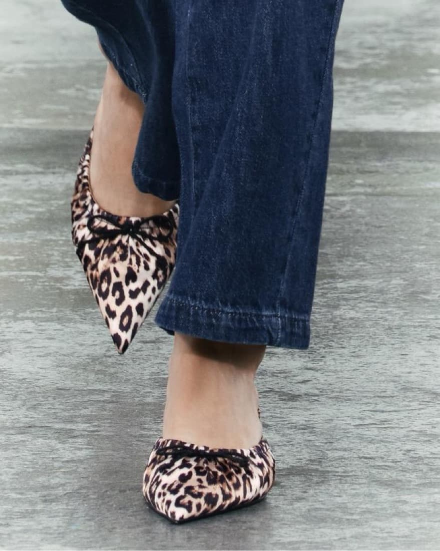 Zara Animal Print Slingback Heels - Image 1