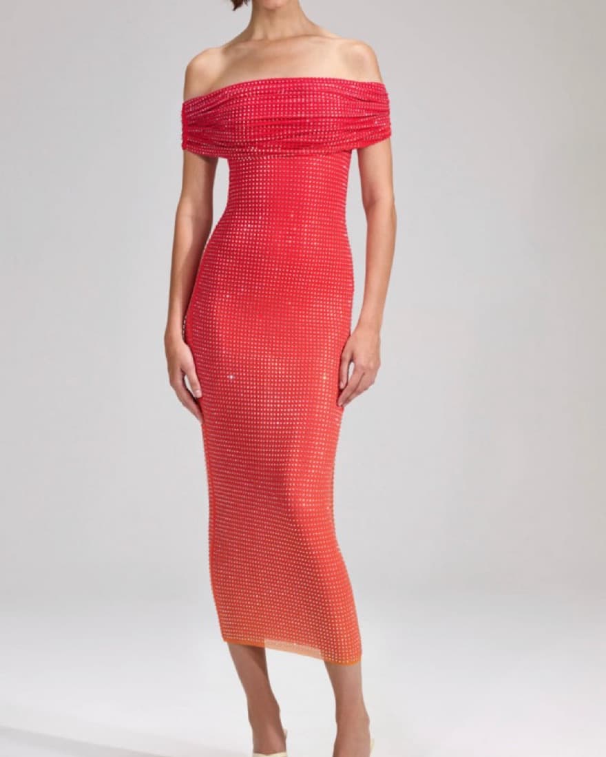 Self-Portrait rhinestone midi dress - Image 1
