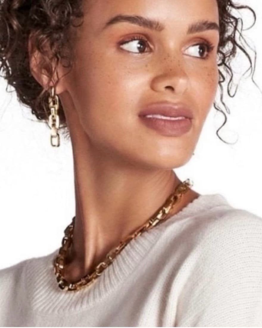 Matching Set Chain Link Earrings Necklac - Image 3