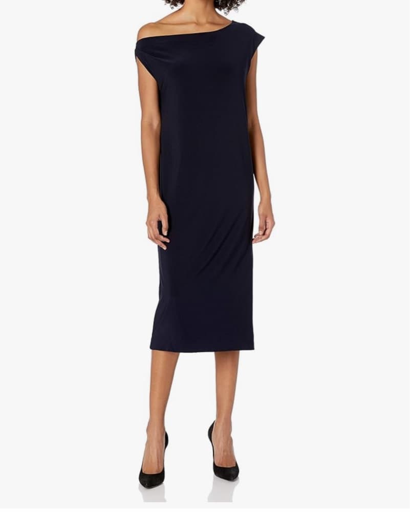 Norma Kamali Drop Shoulder Dress, Navy - Image 1