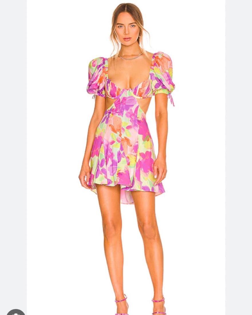 FOR LOVE & LEMONS Mya Mini Dress in Pink - Image 1
