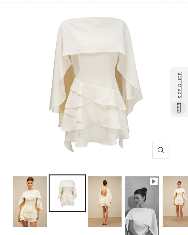 Elegant White Ruffled Mini Dress NWT - Image 4