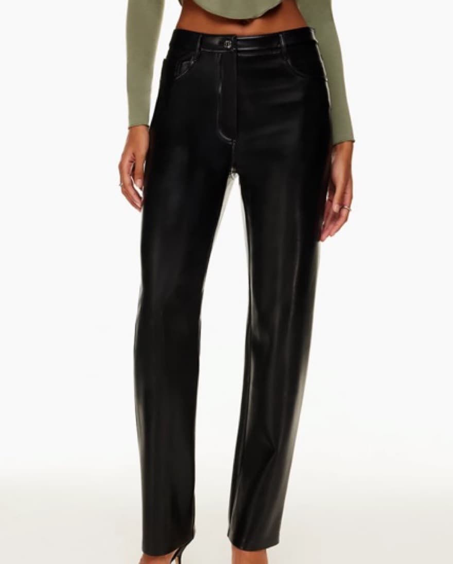 Aritzia Melina Black Leather Pants - Image 1