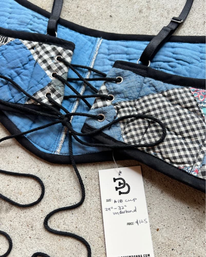Denim Donna Gingham Quilted Bra Top - Image 4