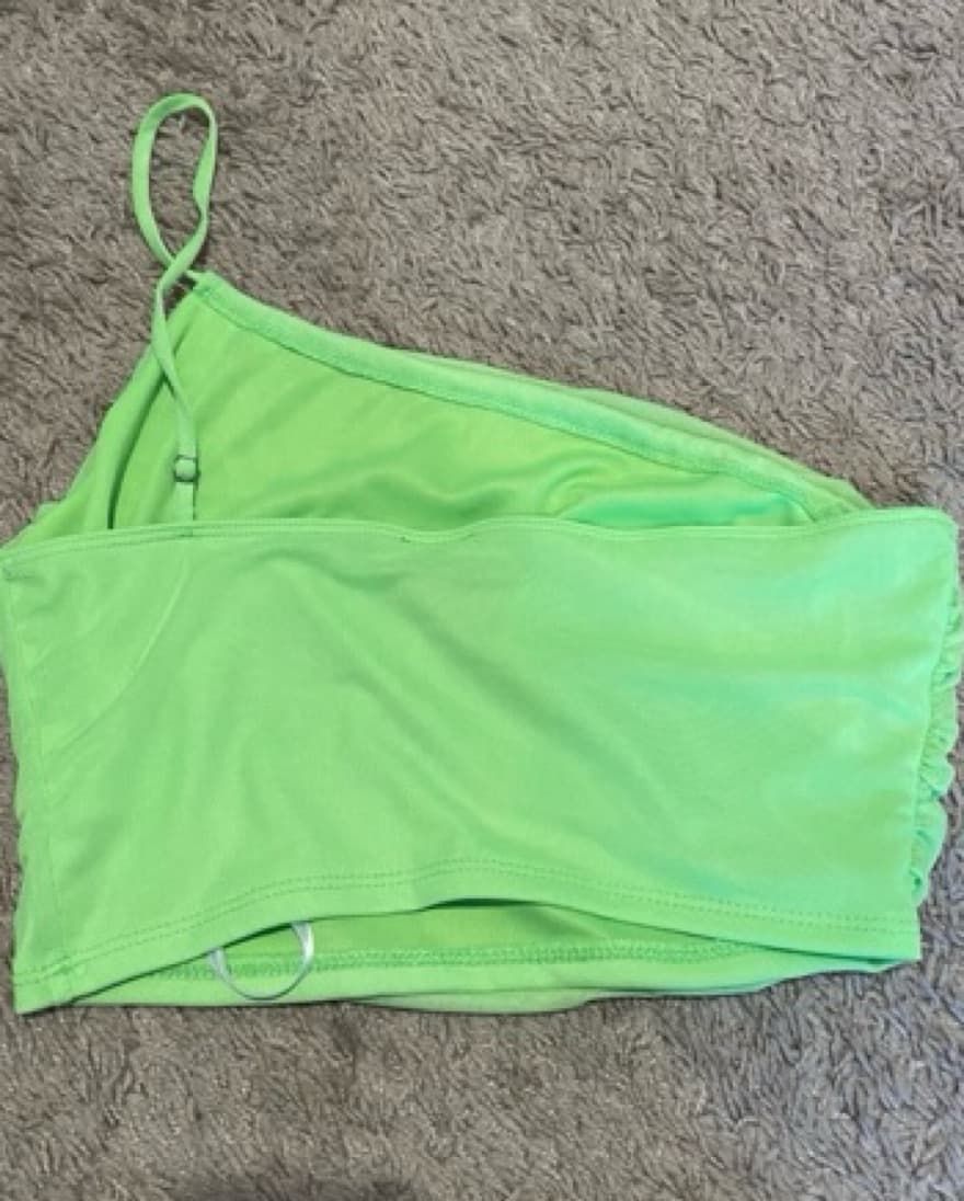 Neon Green Two Piece Set One Shoulder - Image 5