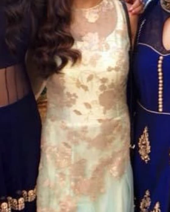 Pastel Green And Gold Gown  - Image 5