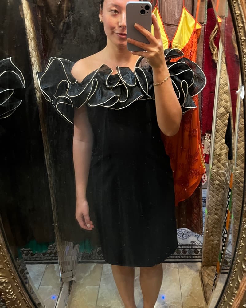 Vintage Formal Statement Ruffle Dress - Image 2