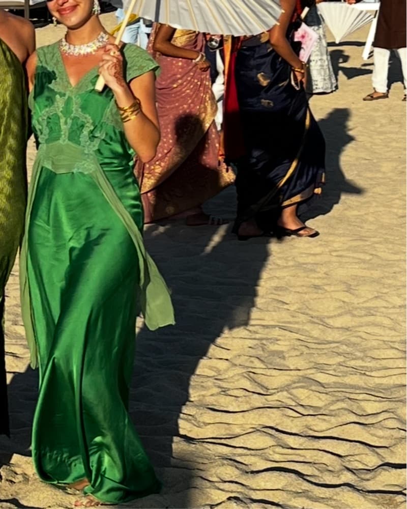Green Slip Lacy Dress - Image 2
