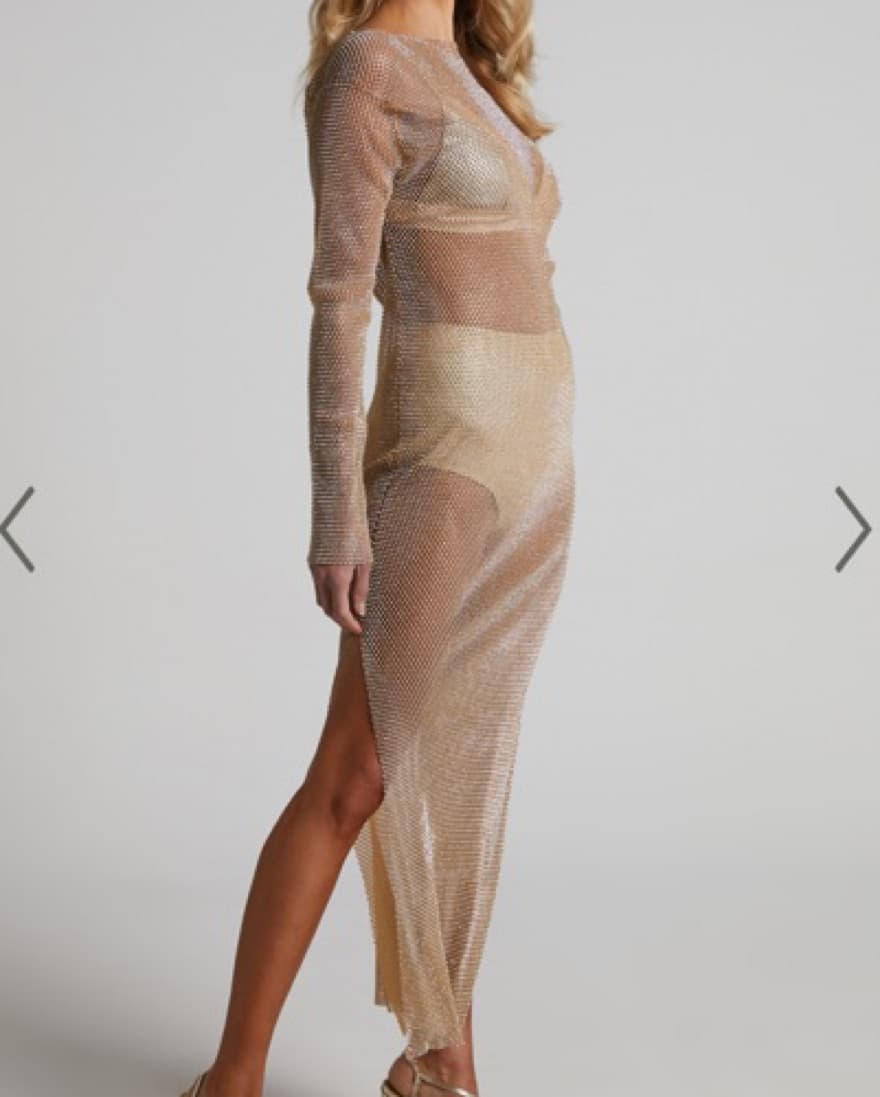 Meah Gold Midi Dress - Image 2