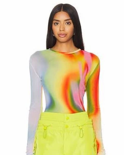 Monse Rainbow Heatwave Mesh Top - Image 1