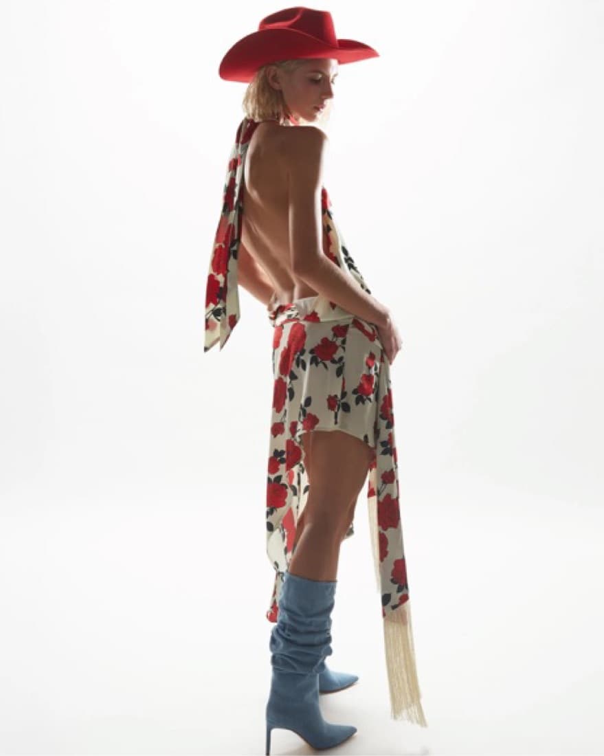 Mirae Amos Red Roses Dress - Image 3